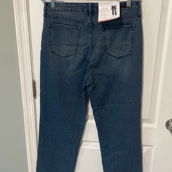 Social standard by sanctuary high rise crop straight blue jeans size US 14 - Picture 5 of 5